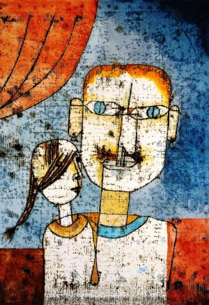 Adam and Little Eve Oil Painting by Paul Klee