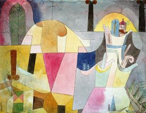 Black Columns in a Landscape by Paul Klee Oil Painting Reproduction