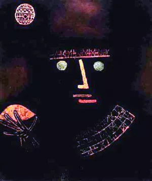 Black Night Oil Painting by Paul Klee