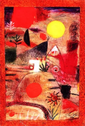 Ceremony and Sunset Oil Painting by Paul Klee