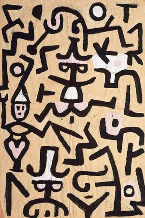 Comedians Handbill Oil Painting by Paul Klee