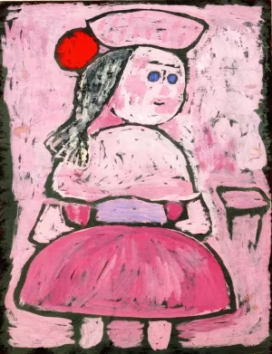 Costumed Peasant Girl Oil Painting by Paul Klee