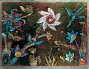 Crucifers und Spiral Flowers Oil Painting by Paul Klee