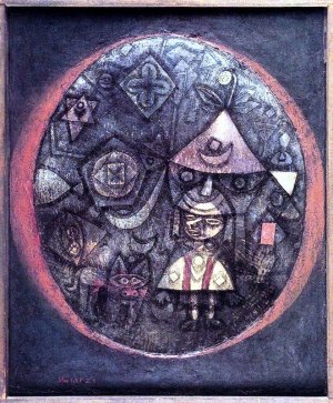 Dwarf Fairy Tale Oil Painting by Paul Klee