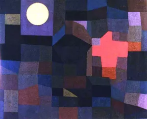 Fire at Full Moon Oil Painting by Paul Klee