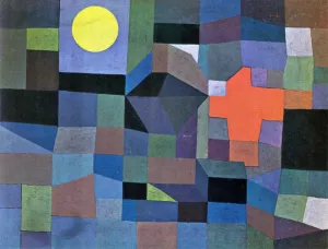 Fire, Full Moon Oil Painting by Paul Klee