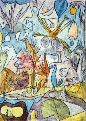 Flock of Birds Oil Painting by Paul Klee