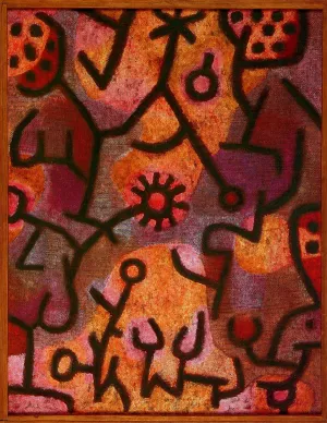 Flora on Rocks Sun Oil Painting by Paul Klee