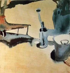 Flower Stand with Watering Can and Bucket Oil Painting by Paul Klee