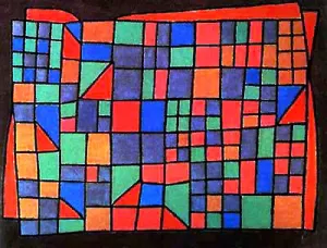 Glass Facade Oil Painting by Paul Klee