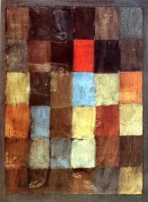 Harmony in Blue Orange Oil Painting by Paul Klee