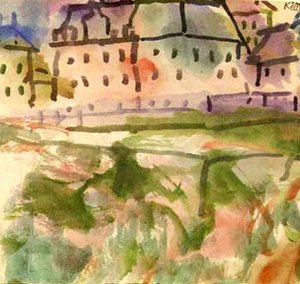 Houses near the Gravel Pit by Oil Painting Reproduction