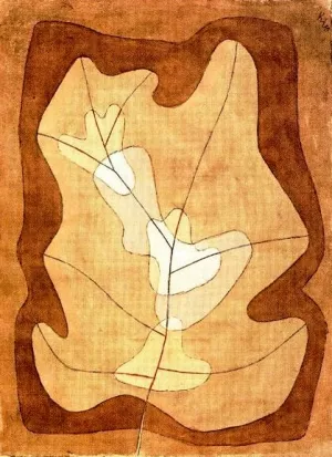 Illuminated Leaf Oil Painting by Paul Klee