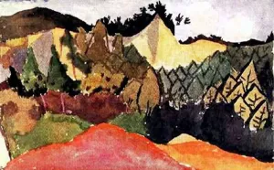 In the Quarry Oil Painting by Paul Klee