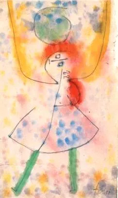 Mit Grunen Strumpfen Oil Painting by Paul Klee