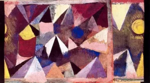 Mountain Landscape Oil Painting by Paul Klee