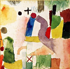 Pathetic Watercolor, Red by Paul Klee Oil Painting Reproduction