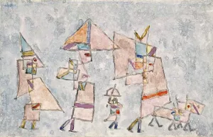 Promenade in the Orient Oil Painting by Paul Klee