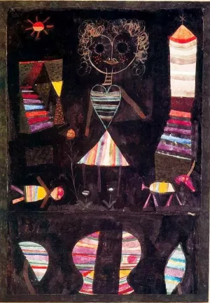 Puppet Theater Oil Painting by Paul Klee