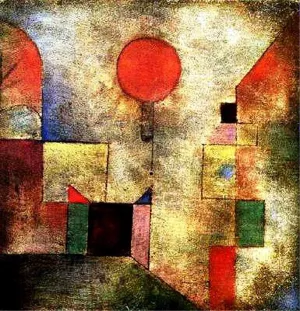 Red Balloon Oil Painting by Paul Klee