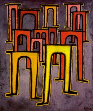 Revolution of the Viaduct Oil Painting by Paul Klee