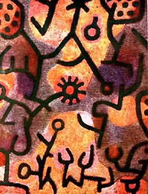 Rock Flora Oil Painting by Paul Klee