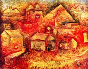 Settlement by the Quarry Oil Painting by Paul Klee