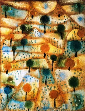 Small Rhytmic Landscape Oil Painting by Paul Klee