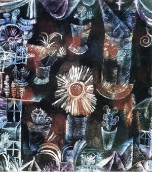 Still Life with Thistle Bloom Oil Painting by Paul Klee