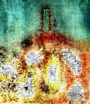 The Column Oil Painting by Paul Klee