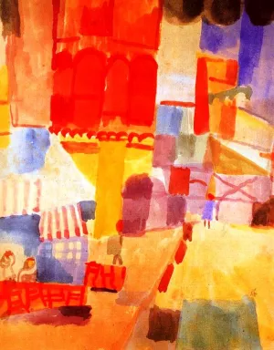 The Halfaouine Square in Tunis Oil Painting by Paul Klee