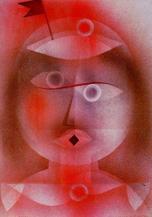 The Mask with the Little Flag Oil Painting by Paul Klee