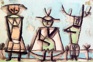 Trio from a Operetta Oil Painting by Paul Klee