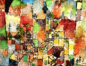 Two Country Houses Oil Painting by Paul Klee