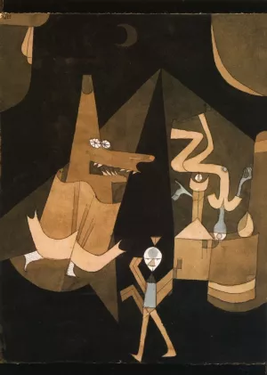 Witch Scene Oil Painting by Paul Klee