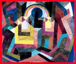 With the Rainbow Oil Painting by Paul Klee