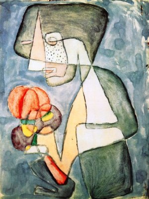 Woman with Tomato Oil Painting by Paul Klee